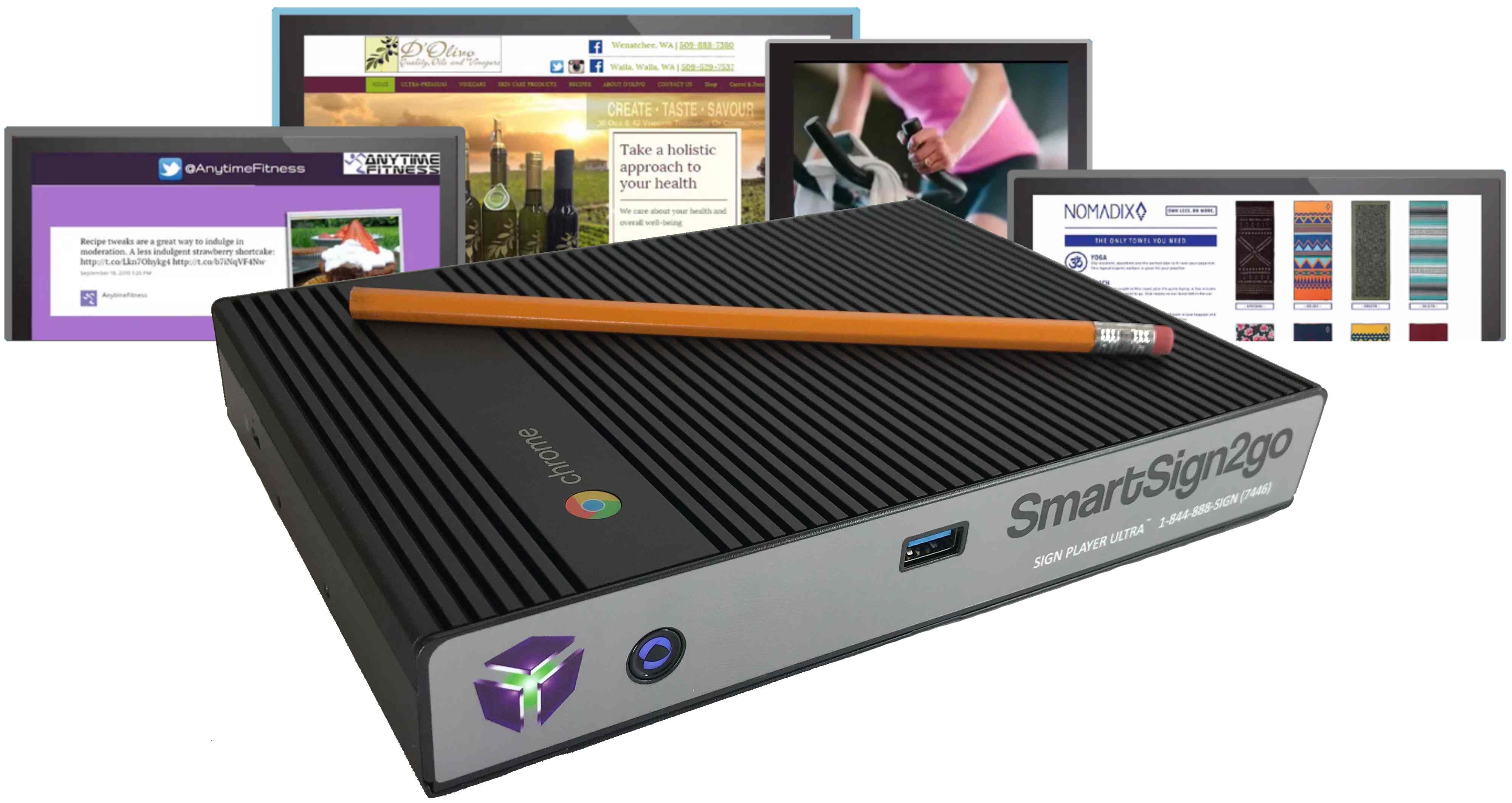 Smart Digital Signage Player UltraHD with Design SmartSign2go